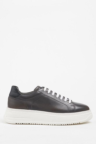 Galliano Shoes Ancona Genuine Leather Gray Soft Eva Ready Sole Sneaker