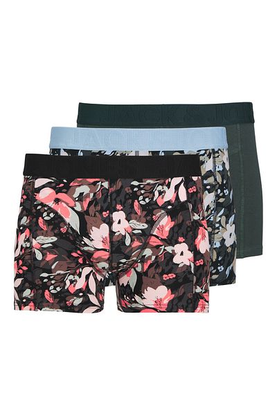 Jack & Jones Πακέτο 3 Boxers Mixed Color Flower Forest