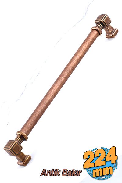 Badem10 Talas Metal antic din cupru 224 mm Mobilier antic Sertar de bucătărie Mâner dulap Mâner 22,4 cm