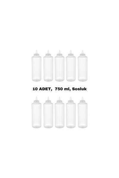 GastroPlast 10 Adet, 750 ML, Fişek Plastik Sosluk, Ketçap, Mayonez, Hardal, B...