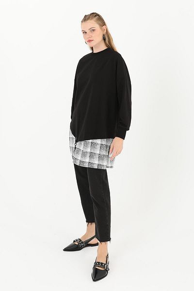 Puane Women's Hemline Transitional Tunic - 10572Tun - Black