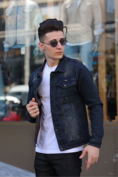 WKM Ανδρικό τζιν μπουφάν με λέιζερ