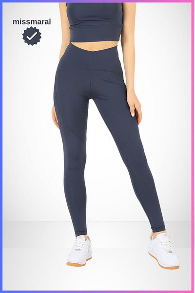 missmaral Anthracite Slim Fit Oslo κολάν - Αθλητικό μοντέλο με ψηλή μέση και λίκρα με λεπτομέρεια Flatlock 1090