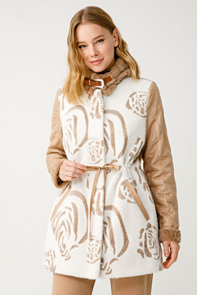 Ekol Dik Yaka Önü Desenli Kaban