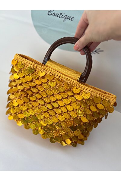 YELİZ HANDMADE El örgüsü pullu çanta