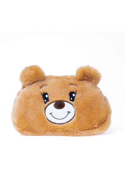 VUKİ Bear Shaped Plush Horizontal Pencil Case with Zipper