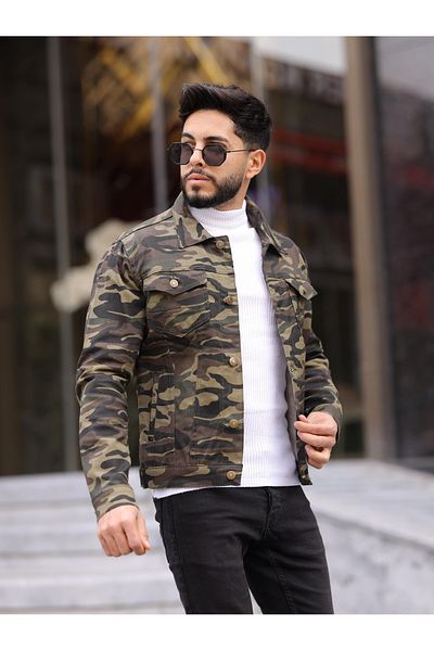 WKM Jachetă de blugi pentru bărbați, slim Fit, casual, cu croiala relaxată, fără denim