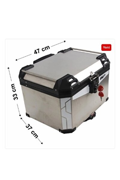 GP KOMPOZİT UNİVERSAL 57LT ALÜMİNYUM  MOTOSİKLET ÇANTASI GRİ PULSAR NS 200,RS 200,DOMİNAR 250/400