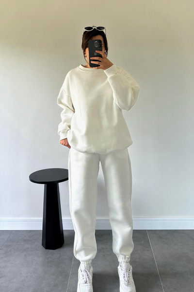 BayBayan Γυναικείο Σετ Φόρμας 3 Κλωστών, Φαρδύ και Άνετο Σετ Φόρμας