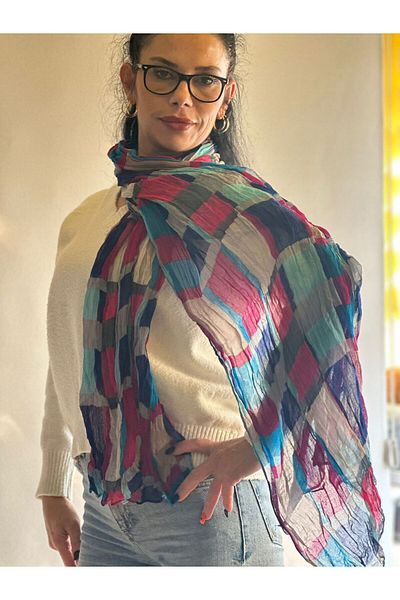 Gönülden Tasarım EșARFĂ DE FEMEI MOALE DE CULOARE PLAID 180X75 CM