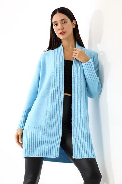 Devinka Cardigan supradimensionat pentru femei, cu buzunare, cu textura moale
