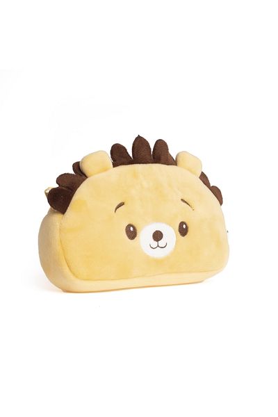 VUKİ Lion Shaped Plush Horizontal Pencil Case with Zipper