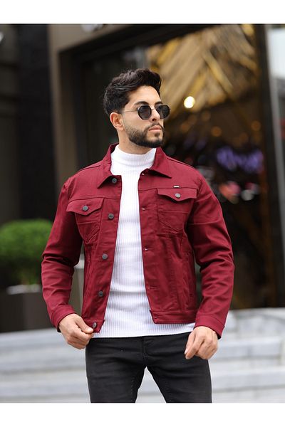 WKM Jachetă de blugi pentru bărbați, slim Fit, casual, cu croiala relaxată, fără denim