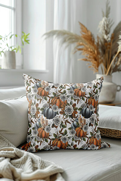 Evmila Set de huse de pernă din 3 piese din catifea cu model de toamnă 43x43 ...