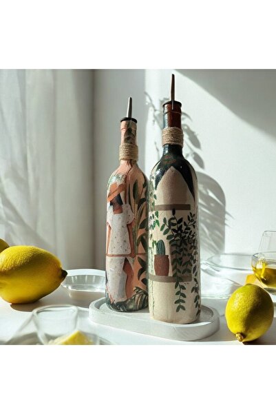 Mes Reves Women's and Cactus Patterned Black Oil Pot Sauce Bowl Set - Home and Kitchen Decor