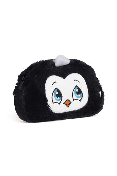 VUKİ Penguin Shaped Plush Horizontal Pencil Case with Zipper
