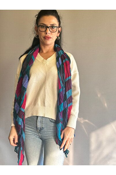 Gönülden Tasarım EșARFĂ DE FEMEI MOALE DE CULOARE PLAID 180X75 CM