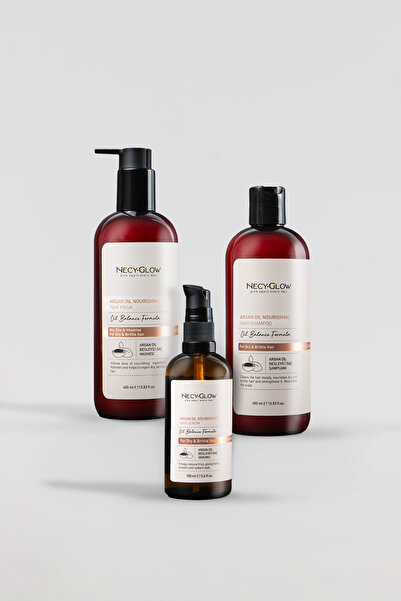 NECY GLOW ARGAN ONARICI BESLEYİCİ ŞAMPUAN+SAÇ KREMİ+SAÇ SERUMU( AVANTAJLI PAKET)