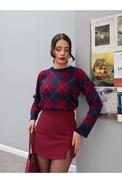 ESRAHELVACI Hasított részlet mini rövid szoknya