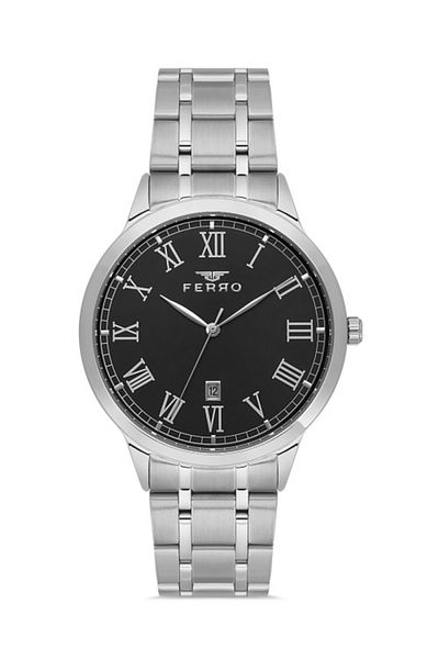 FERRO F11381A-A2 Quartz Steel Grey Black Kadan 41 mm Men's Watch