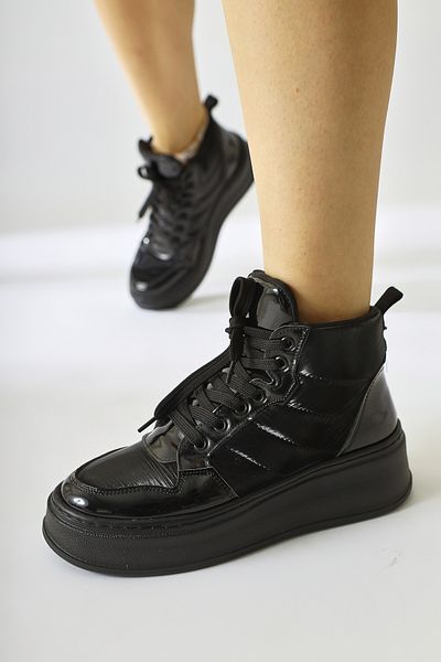 Limoya Raia Black Highlighter Fabric Lace Up Sports Γυναικείες Μπότες, Γυναικείο Μποτάκι