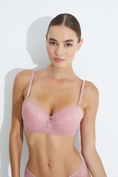 Niket Life Sutien fără căptușeală din dantelă cupa B - ROSE
