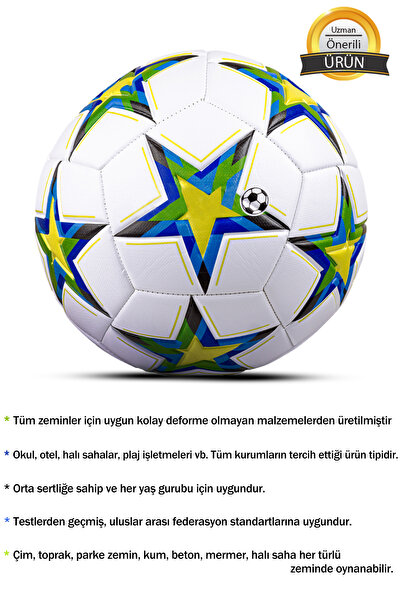 x1marka Orijinal Uefa Şampiyonlar Ligi Dikişli Futbol Topu Halı Saha Çim Beton Zemine Uygun maç/idman No:5