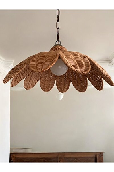 Turkish Rattan Çiçek Avize Rattan Avize Bambu Çiçek Avize Bambu Avize Hasır Çiçek Avize(50cm)