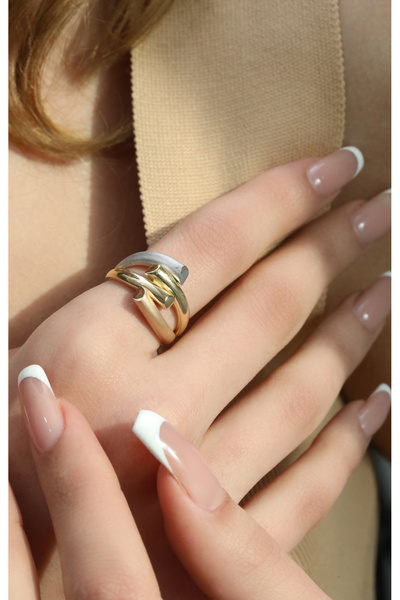 Kuyumcum 14 Ayar Altın Golden Wrap Yüzük, Anneye Eşe Sevgiliye Hediye