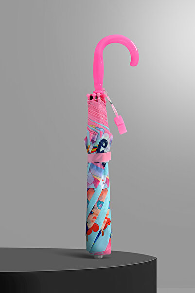 ModaLucci Kız Çocuk Düdüklü Şemsiye Dayanıklı Özel Tasarım Figür Desenli Çocuk Şemsiyesi 8 Tel