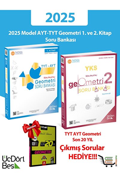 Üç Dört Beş Yayıncılık 345 TYT-AYT Geometri 1. ve 2. Kitap Soru Bankası Çıkmı...