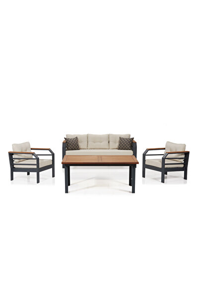 Erinöz Assento Bahçe Oturma Grubu 3 1 1 Yüksek Sehpa