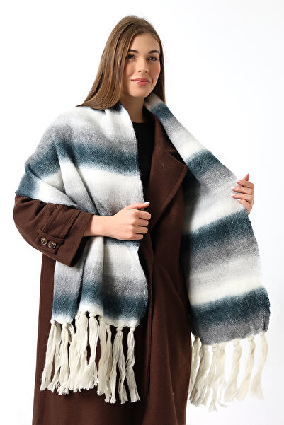 kdm kadim tekstil Renkli Yumuşak Dokulu Uzun Kadın Atkı