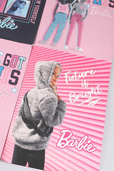 Barbie Single A4 60 Sheets Striped Notebook Licensed With Dekomus