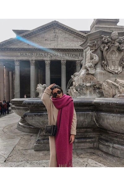 SHClothing accessories Soft ultra yumuşak KOYU fuşya Atkı