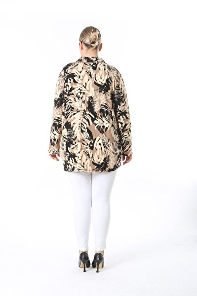 XL Modam Multicolour Pattern Lycra Viscose Plus Size Shirt