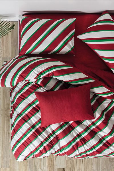 Cozy Home Set cuvertură de pilota elastică dublă roșie festivă