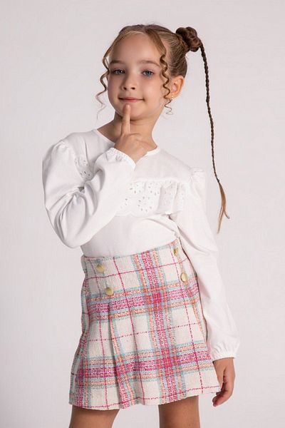 HAUSEkids 4-9 Years Old Madonna Girl's Shorts Skirt Suit - Ecru