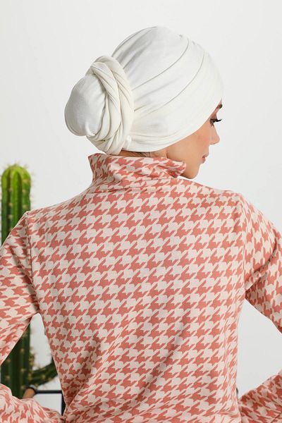 Aisha's Design عمامة بونيه شتوية مع وشاح - b-81rb