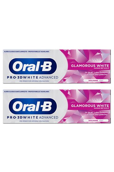 Oral-B   Pro 3D White Advanced Luxe Glamorous White Toothpaste 75 ml X2