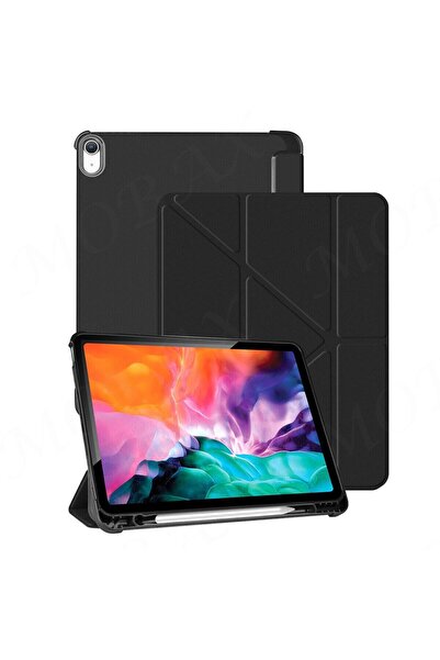 UnDePlus İpad 11.nesil A16 11inç/10.nesil 10.9inç Uyumlu Kılıf Kalem Bölmeli Trifolding Case Siyah