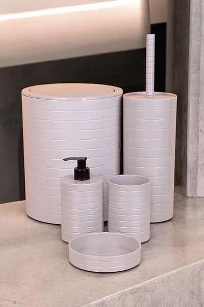 Kitchen Damys 5li Banyo Seti Moblen Bej-Krem Renkli