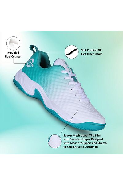 Nivia Powermash Tennis Shoes | Turquoise | Size 11 | Tennis Footwear | Sports Shoes | Comfort