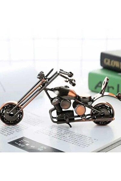 HEPBİMODA El Yapımı Vintage Demir Motorsiklet Modeli Ev-ofis Için Dekoratif M...