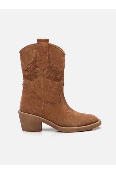 Su Espadril Wayne Sigaro Kadın Gerçek Süet Kovboy Bot