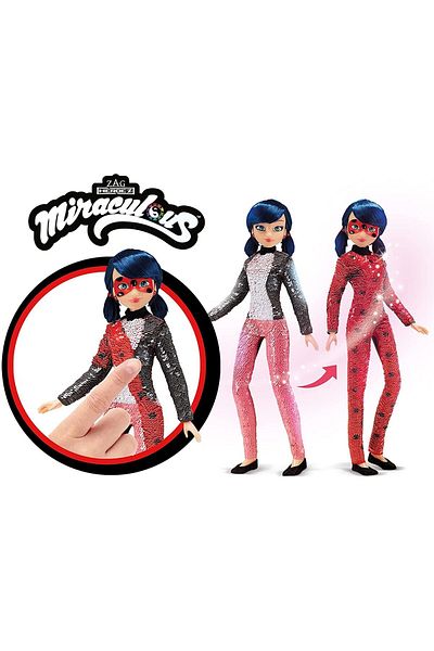 Miraculous Ladybug Fashion Flip Doll | Sequin Outfit | Playmates Toys | 50375 | Fashion Doll For Girls