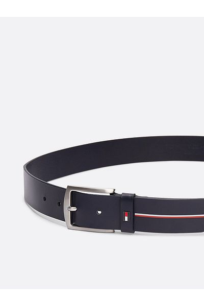 Tommy Hilfiger Erkek Ayarlanabilir Metal Tokalı %100 Deri Mavi Kemer AM0AM13011-DW6