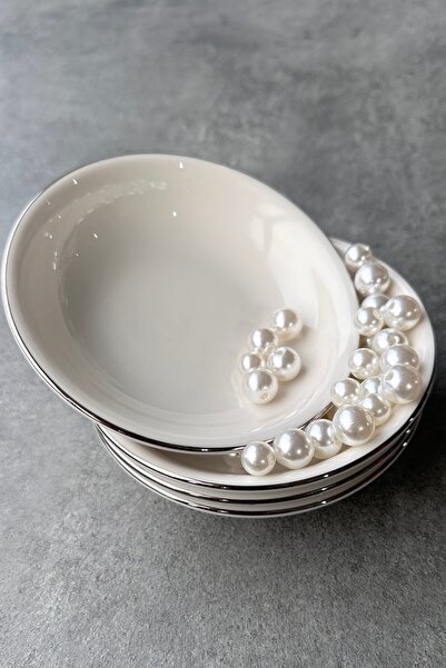 porselenden Modern Silver Set of 4 Premium Porcelain 11 cm Snack Bowl Sauce Bowl