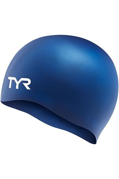 TYR Wrinkle-free Silicone Cap | Navy | Comfortable & Stretchable Swim Cap | Swimming Accessories