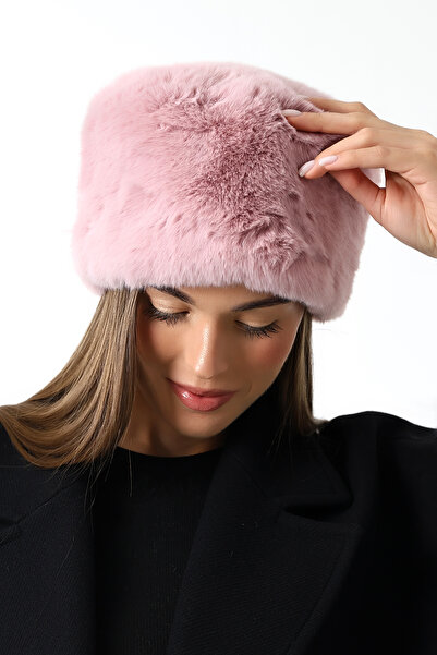 kdm kadim tekstil Suni Kürklü Peluş Kadın Kalpak Şapka